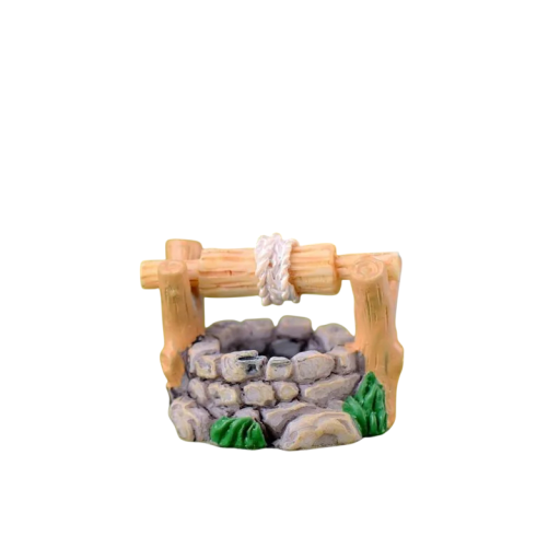 Miniaturní studna 3,9 × 2,8 cm Dekorativní mini studna s kameny pro mini zahradu dioráma modelová krajina figurky dekorace