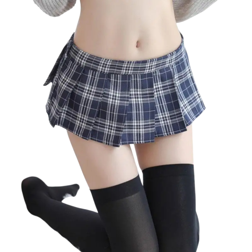 Minifalda a cuadros vintage muy corta, estilo japonés, plisada, sexy, de corte A, con cintura alta, estilo escolar, para cosplay.
