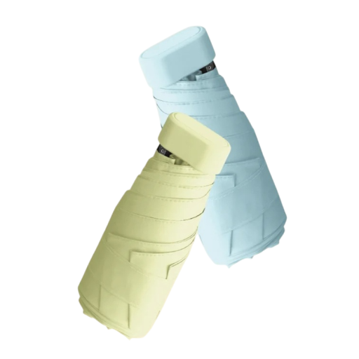Minikokoinen kokoontaitettava sateenvarjo 15x6 cm käsilaukkuusi Värikäs sateenvarjo aurinkoa ja sadetta vastaan UPF50+ 90x53 cm