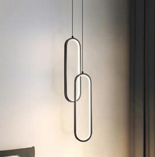 Minimalistinen LED-riippuvalaisin 36 W Kaksinkertainen soikea valaistus, lämmin valkoinen 9 x 40 cm