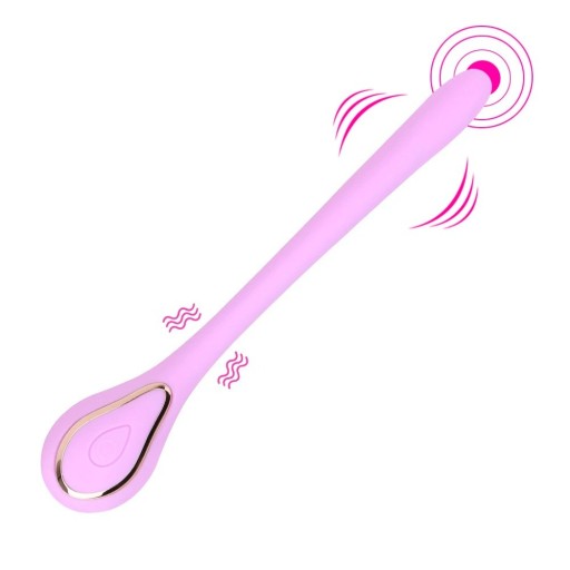 Minivibrator i silikone formet som en ske, 10 vibrationstilstande, opladning via magnetisk USB-kabel