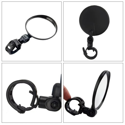 Miroir de vélo rond universel pour guidon avec articulation rotative pour une conduite plus sûre – 1 pièce