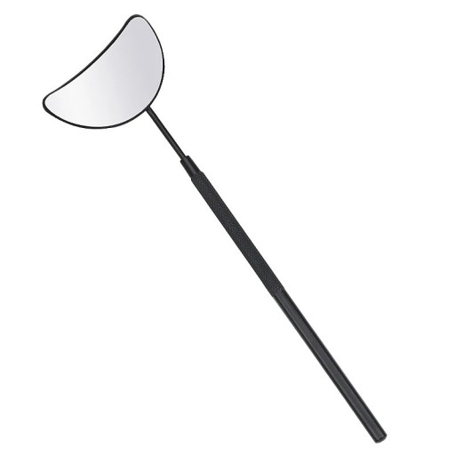 Miroir pour extension de cils 14 x 5 x 2,5 cm Forme lunaire agrandie Acier inoxydable Miroir de maquillage antidérapant avec film Outil cosmétique