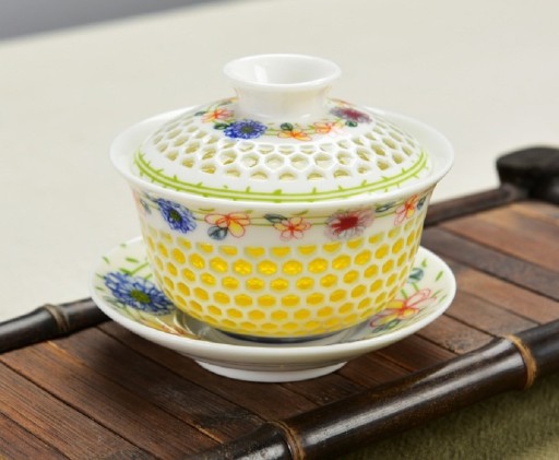 Miska na čaj gaiwan s ornamenty