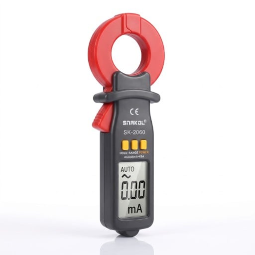 Misuratore digitale a pinza di corrente di dispersione AC 0,05 mA–60 A, ganasce 30 mm, LCD 1999, gamma automatica, per diagnostica dell'impianto