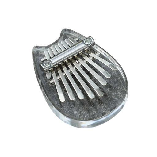 Miwayer 8 toetsen Mini Kalimba Acryl Muziekinstrument Transparante Kat Kristal Duimpiano Akoestisch Vingerpiano Draagbaar 7x5 cm