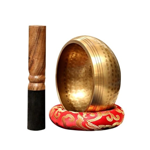 Miwayer Singing Bowl Nepal Handcrafted Tibetan Sound Bowl Buddha Brass Copper Colour Musical Yoga Meditation Relaxation Sound Therapy