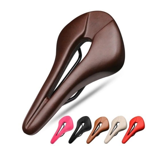 Mjukt cykelsadel med hål i mitten 265 × 150 mm PU och gelé med dubbel densitet med dubbla fjädrar för bekväm cykling