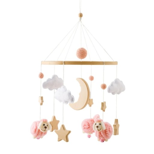 Móbile de berço para bebés, com motivos de lua, estrelas, nuvens e ovelhas, decoração para acalmar, ideal para dormir