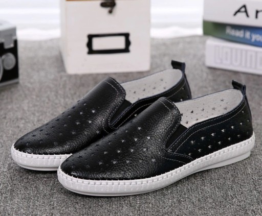 Mocassins de couro para senhora com estrelas J1725