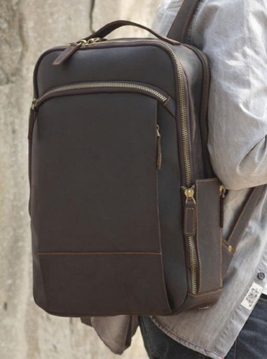 Mochila de couro masculina E1112