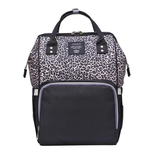 Mochila de maternidad con estampado de leopardo