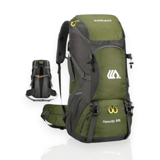 Mochila de senderismo 50 l 30 x 15 x 62 cm Nylon impermeable Espalda transpirable y cinturón lumbar Unisex Para trekking escalada viaje y esquí