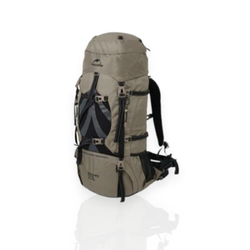 Mochila de senderismo 70 + 5 l con funda impermeable 75 x 33 x 27 cm Nylon Sistema de carga ajustable Unisex Para trekking camping y escalada