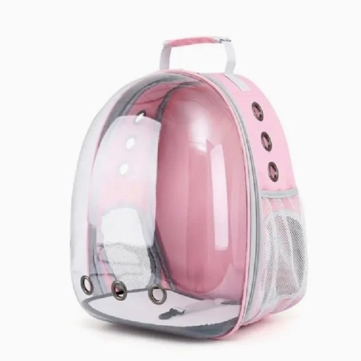 Mochila de viaje para gatos, transparente y transpirable, de plástico, 40 x 16 x 34 cm