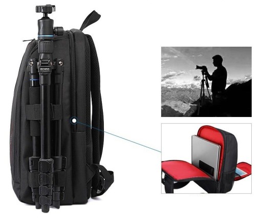 Mochila para câmara com acessórios