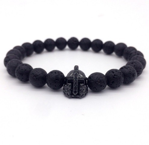 Mode armband met lavastenen J2576