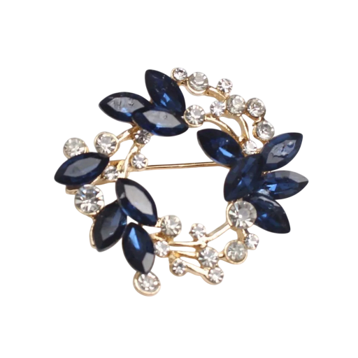 Modebroche 3,6 x 3,6 cm Ringvorm Vlinder en bladeren Subtiele moderne accessoire met steentjes Zinklegering