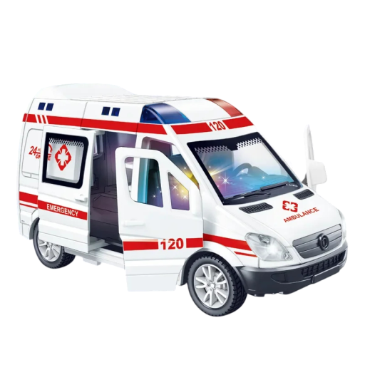 Model ambulance plastic miniatuur van een hulpvoertuig Gedetailleerd speelgoed Decoratie voor kinderen en verzamelaars