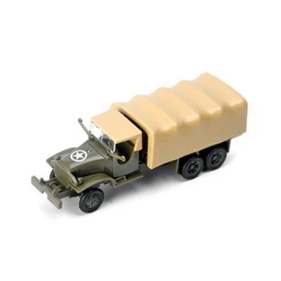 Model ciężarówki CCKW-353 6x6 z plandeką i zamkniętą kabiną w skali 1:72 żółto-zielona plastikowa sklejka GSF