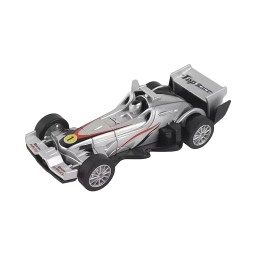 Model formel 10 x 4,3 cm Sølvfarve Racerbil Legetøj til børn Samlermodel formel Dekoration eller gave til motorsportsfans