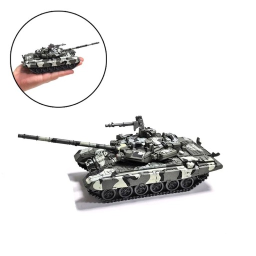 Model tanku T-90 mierka 1:48 plastová stavebnica na zostavenie 11,7 x 6,5 x 5,7 cm zberateľský model na dekoráciu aj pre modelárov