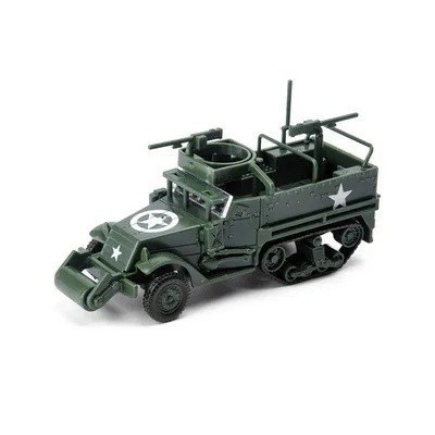 Model van het halftrack voertuig M3A1 schaal 1:72 plastic bouwpakket om te monteren 9 x 3 x 3,5 cm militaire techniek merk GSF