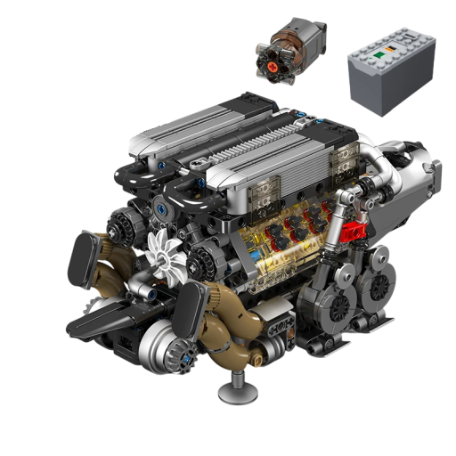 Modèle de construction de moteur 952 pièces Kit de moteur électrique 30,2 x 15 x 15 cm Batterie lithium Jouet éducatif pour enfants 14+