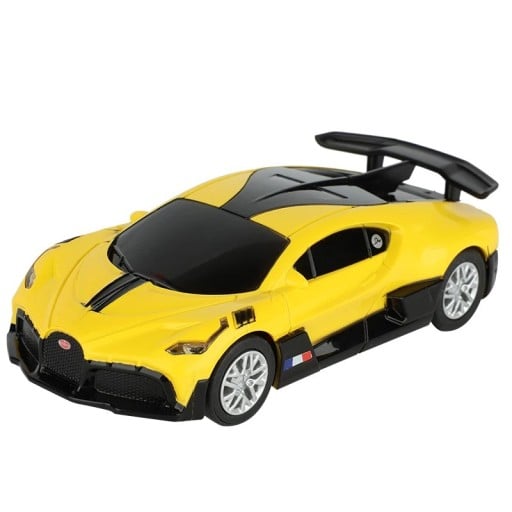 Modèle de voiture Bugatti Divo 1:43 Couleur jaune Voiture en plastique Voiture de course de police Supersport Jouet pour enfants Modèle de collection