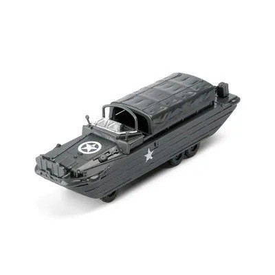 Modell des Amphibienfahrzeugs DUKW-353 6x6 mit Plane im Maßstab 1:72 graue Kunststoffbausatz Militärtechnik GSF