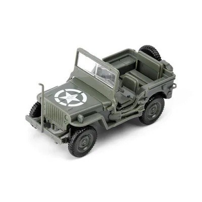 Modell des Geländewagens Jeep Maßstab 1:48 Kunststoffbausatz zum Zusammenbauen 7 x 3,3 x 3,5 cm Militärfahrzeug Marke GSF