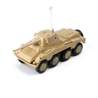 Modell des gepanzerten Fahrzeugs SD.KFZ.234 Puma 8x8 mit drehbarem Turm im Maßstab 1:72 gelbes Kunststoff-Bausatz Militärtechnik GSF