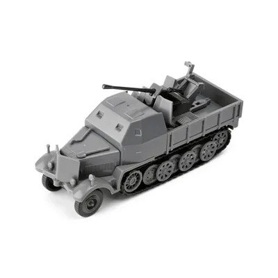 Modell des halbkettenfahrzeugs SD.KFZ.7/2 Maßstab 1:72 Kunststoffbausatz zum Zusammenbauen 10,5 x 3,7 x 4 cm Militärtechnik Marke GSF