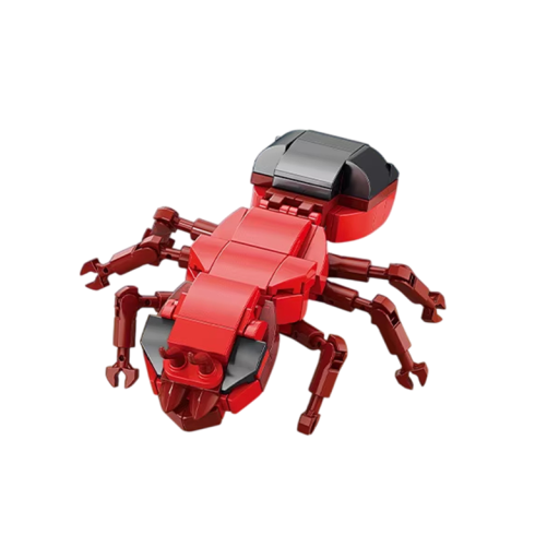 Modello 3D realistico 10 x 13.8 x 4.1 cm Formica Rossa con 128 micro mattoncini Costruttore mini creativo e kit di montaggio divertente per bambini