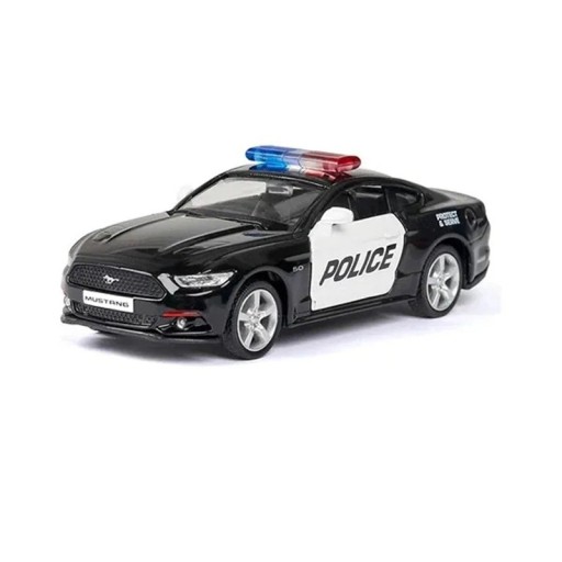 Modello di auto della polizia Ford Mustang 1:36 12,5 x 5,5 x 4 cm Corpo in metallo telaio in plastica Auto sportiva della polizia realistica