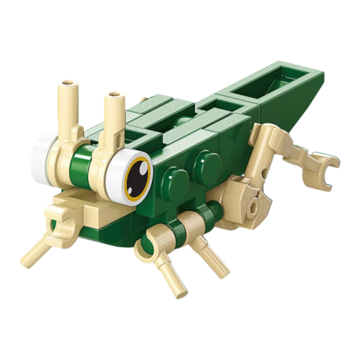 Modelo de Gafanhoto 3.2 x 6.2 x 3.2 cm 28 pcs mini micro construção de insetos e animais 3D blocos para crianças a partir dos 9 anos Construtor