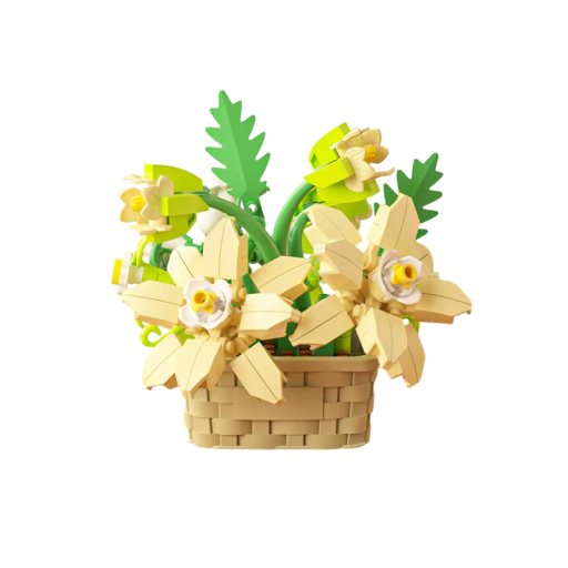 Modelo micro de narcisos 73 x 75 x 74 mm 181 piezas Kit creativo de adorables flores amarillas en maceta Decoración moderna para habitaciones de niños y adultos