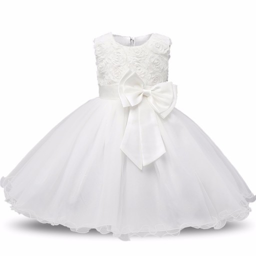Modern Girls' Dress - White