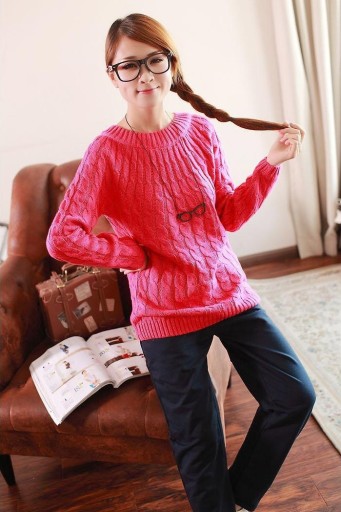 Modern női pulóver - rózsaszín