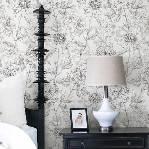 Modern Wallpaper 44 x 150 cm PVC Floral Pattern Waterproof Self-Adhesive Wall Decoration Kitchen Bathroom Living Room