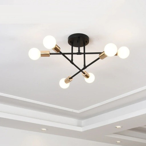 Moderne A-formet pendellysekrone Justerbart design 6 lyskilder Metalkonstruktion E27-fatning LED-kompatibel Belysning 8-12 m²