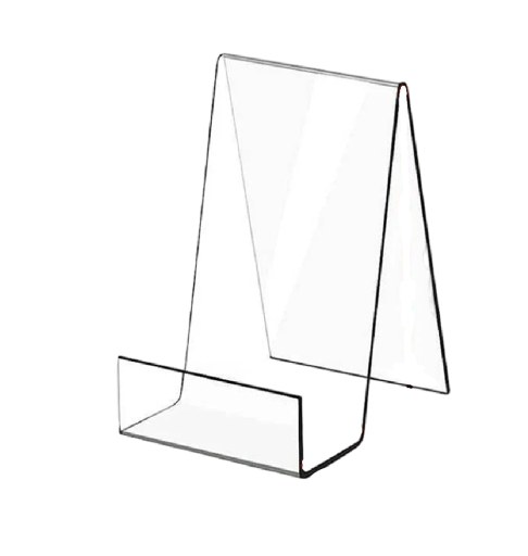 Moderne acryl boekensteun 10 x 9 x 7,5 cm Transparante boekenhouder, tablet, bladmuziek, tijdschriften en kunstwerken Decoratieve standaard
