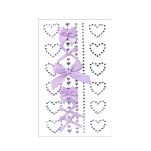 Moderne ansigtsetiketter med sløjfe og rhinestones ark med mindre hjerter og sløjfer Stofdekorationer og akrylsten Moderne ansigtsetiketter med sløjfe og rhinestones ark med mindre hjerter og sløjfer Stofdekorationer og akrylsten