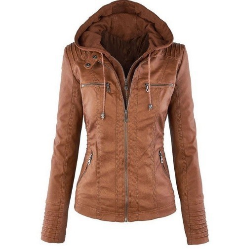 Moderne Damen-Lederjacke J919