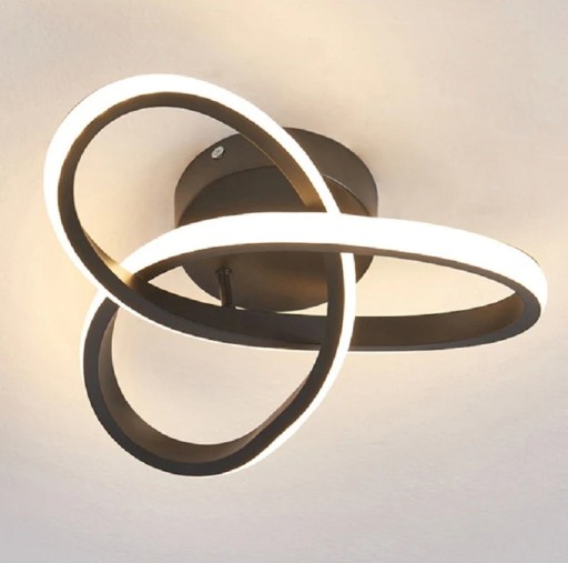 Moderne lysekrone med LED-lys med 3 justerbare farver Loftlampe med justerbar farvetemperatur Loftlampe i moderne stil 24 x 10 cm