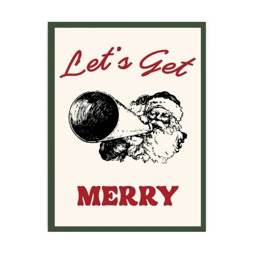 Moderne plakat til væggen Santa Claus med tekst 30 x 40 cm tryk på lærred flerfarvet blødt plakat juledekoration til indendørs brug uden ramme