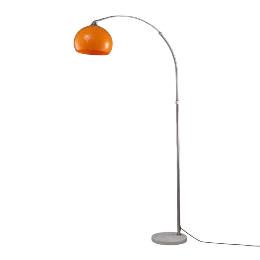 Moderni kaareva LED-lattiavalaisin kolmella valovärillä, 210 x 110 cm, säädettävä korkeus, metallivarsi, sisustus olohuoneeseen