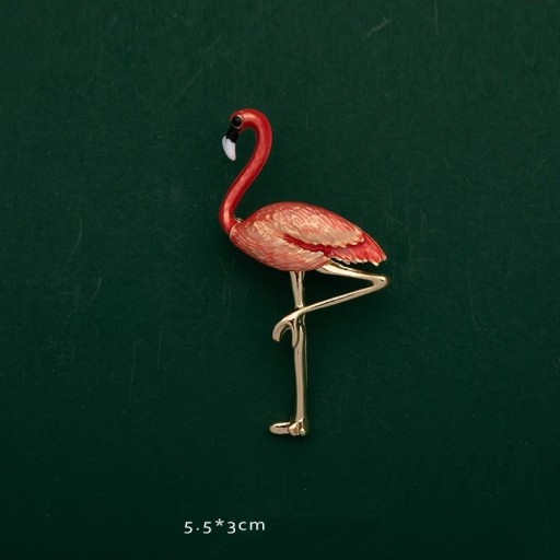 Modische Tierbroschen 2–5,5 cm Zinklegierung Farbvarianten Flamingo Schnecke Biene Ziege Pferd Originelles Accessoire