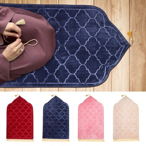 Modlitebná podložka 65 x 110 cm Mäkká islamská modlitebná podložka Ľahká skladacia cestovná verzia Elegantný dizajn Pohodlný povrch na modlitbu
