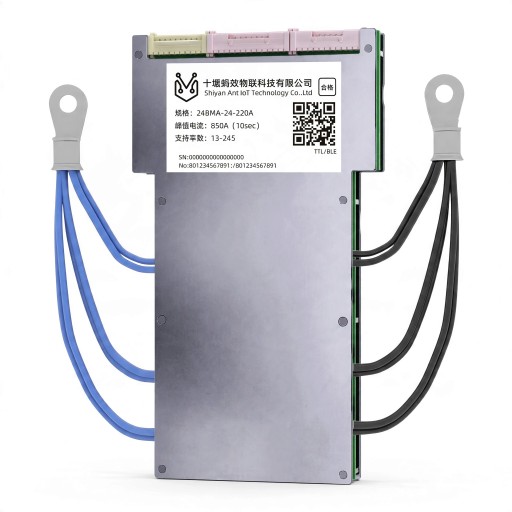 Module BMS de Balancement JNFN S Bluetooth 17S à 24S 220 A Pic 550 A Pour Li-ion LiFePO4 LTO et Na-ion Argent Pour vélos électriques et trottinettes